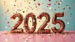 © Anna - Celebratory 2025 Year with Confetti on Pastel Background