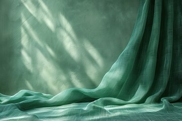 Green Gradient Elegance: A Textured Abstract Background for Creative Design