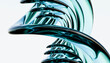 © Westend61 - 3D rendering of spiral glass pattern over white background