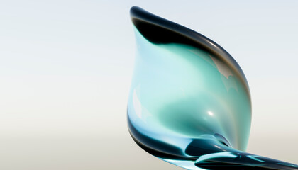 3D rendering of glass design over white background