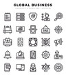 © Icon - Global Business Icons Pack. Lineal icons set. Lineal icon collection set.
