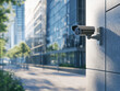 © It's all for you - A building security camera in an outdoor area. AI generation
