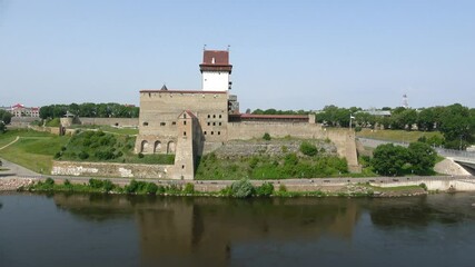 Wall Mural - View of the ancient Herman Castle on a July day. Narva, Estonia