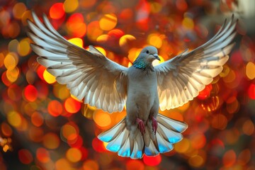 Colorful Stained Glass Winged Dove: Symbolizing the Holy Spirit in the New Testament