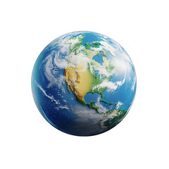 Sticker - Earth globe 3d icon cartoon style floating on transparency background PNG