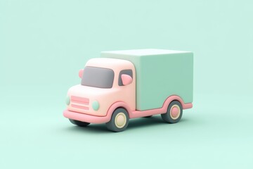 3D Tiny cute isometric truck