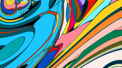 Colorful abstract psychedelic fluid background for music festival 