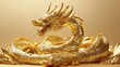 © Hungarian - A Golden Dragon with Detailed Scales and a Sharp Gaze