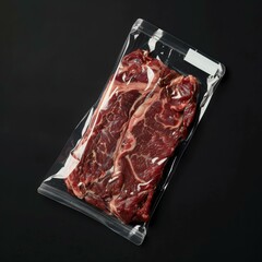 Wall Mural - Fresh meat packaged for sale. AI.