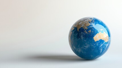 A blue globe isolated on a white background.