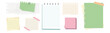 © Alyona - Memo notes, paper for note with clip, postit. Planner notebook page. Idea list. Post note sticker. Quote frame, reminder.