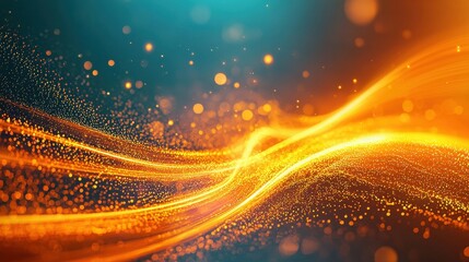 Wall Mural - flow of connection: abstract figures standing in a line, with glowing lines of energy passing from o