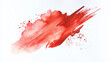© chekart - A red watercolor spot on a white background, hand-drawn. Red blood splashes and drops. The brush stroke is rough and messy. An element for the design