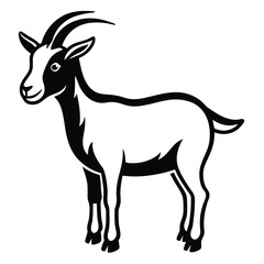 Sticker - Minimalist Goat Line Art Drawing.