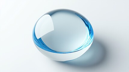 Poster - Perfectly round water drop white background 