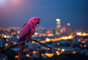 Wall Mural - red parrot on branch