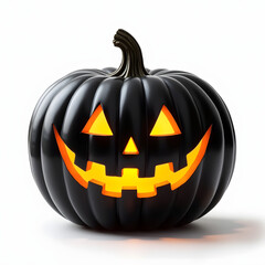 halloween black pumpkin isolated on white background