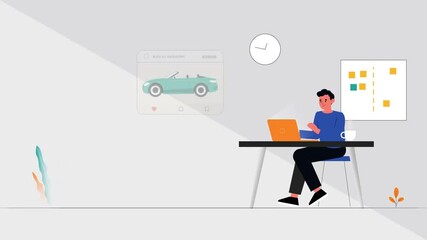 Wall Mural - credit card payment for taxi services online 2d animation. credit card payment for taxi services onl