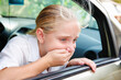 © Viktoriia M - The child was carsick, the girl is sick.
