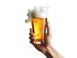 © Nurullah - full glass of foamy beer, Hand holding, party drink concept, png file