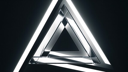 Wall Mural - Shadow and Light Triangle Background. Dynamic Geometric Template. Glass Transparent Triangles