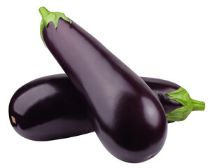 Wall Mural - eggplant isolated on white background, full depth of field