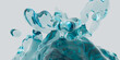 © ADDICTIVE STOCK - Turquoise water splashes in dynamic 3D illustration