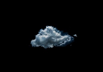 Aufkleber - A single, white cloud floats against a black background.