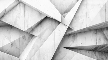 Wall Mural - Abstract White Geometric Shapes in Modern Design