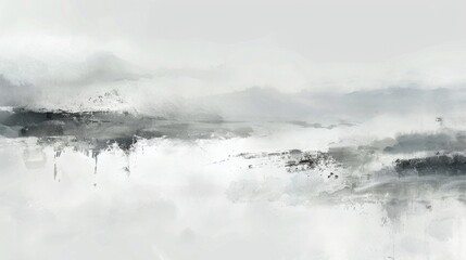 Poster - Serene Abstract Landscape in Monochrome Tones