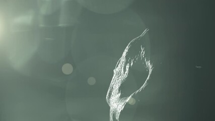 Wall Mural - Asteroid Slowly Turning in Deep Space with Bright Flare with Lens Texture with Black Background. High Quality 3D Animation ProRes 4K.