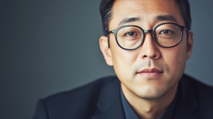 Poster - Close-up Portrait of a Man Wearing Glasses