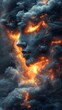 © AIGC JOE - A digital art piece featuring a fiery woman's face emerging from swirling smoke and flames, a captivating blend of power and mystique.