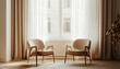 © Steven - Two chairs positioned in front of a window, suggesting a cozy sitting area in a minimalist setting.