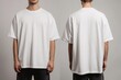 © Dina - Oversized white T-shirt mockup front and back view on a male model.