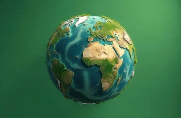 Planet Earth 3D illustration, cartoon, water planet earth, living planet. Save the Planet Concept. Happy Earth Day.