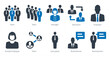 © popcornarts - A set of 10 Human Resources icons as team, manager, teamwork