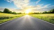 © Matcha_09 - Serene Roadway Under Bright Sky at Sunrise