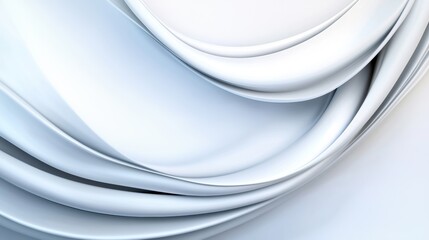 Poster - minimalistic abstract design featuring soft white layered curves, creating a smooth, fluid texture w
