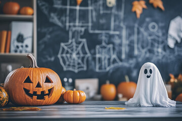 Wall Mural - Perfect seasonal themes pumpkins at Halloween event generative AI