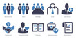 © popcornarts - A set of 10 mix icons as businessman, team, meeting