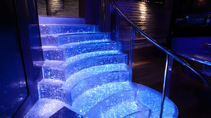 Wall Mural - Synthetic caviar tower, crystal stairs presentation, LED underlighting, luxury styling