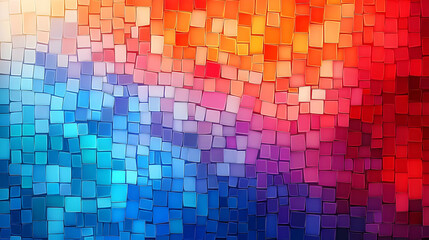 Canvas Print - Colorful mosaic pattern with vibrant gradient hues.