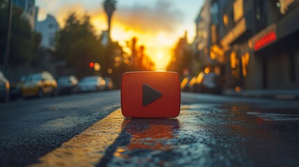 Poster - play button intro introduction start sign