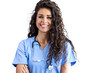 © Dragana Gordic - Smiling Healthcare Professional in Blue Scrubs with Stethoscope