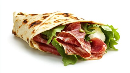 Freshly Made Piadina Romagnola with Greens and Meat