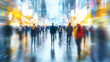 © Siasart Studio - A blurred city scene with people walking in a vibrant urban setting.