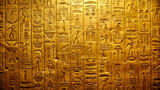 Solid minimalist ancient Egyptian hieroglyphs on gold background