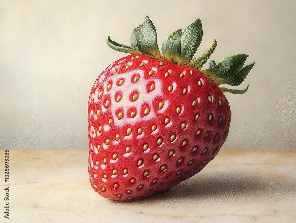 Straberry Visual meticulously engraved strawberry design element, capturing the fruit's ...