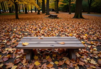 Canvas Print - bench in autumn park